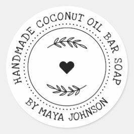 Adesivo Redondo Sabonete Artesanal de Verdura Rústica