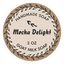Sabonete Caseiro Rustico Coroa Campo Mocha