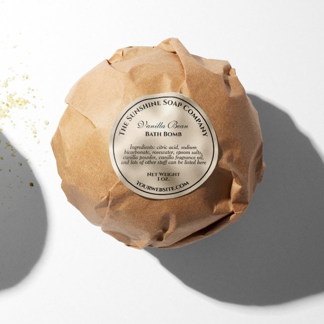 Adesivo Redondo Sabonete cosmético de folha de pérola estilo vinta (Criador carregado)