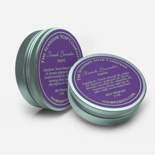 Adesivo Redondo Sabonete cosmético de texto verde roxo escuro esti