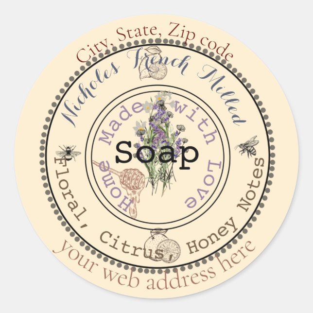 Adesivo Redondo sabonete personalizável incrível (Frente)