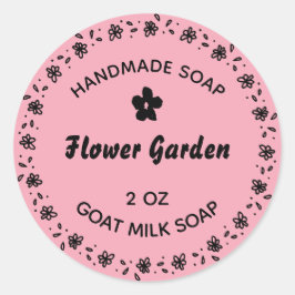 Adesivo Redondo Sabonete Russo De Sabão Caseiro Rosa