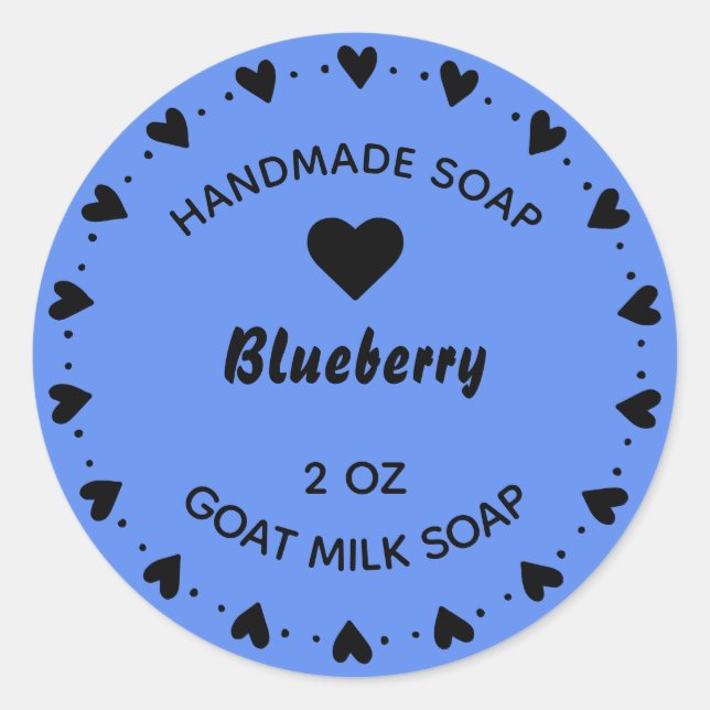 Adesivo Redondo Sabonete Russo do Campo Caseiro Azul (Frente)