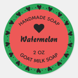 Adesivo Redondo Sabonete Russo do Campo do Coração Melão