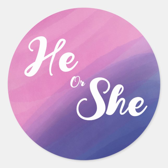 Adesivo Redondo Sabpy Watercolor Gênero Revela Envelope Selo (Frente)