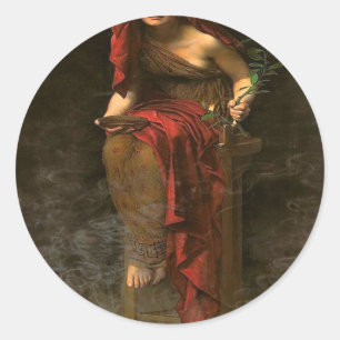 Adesivo Redondo Sacerdote De Delphi Pythia Em Alto Priestes
