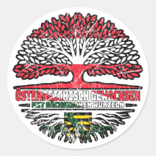 Adesivo Redondo Sachsen Sächsisch Österreichisch Österreich Baum