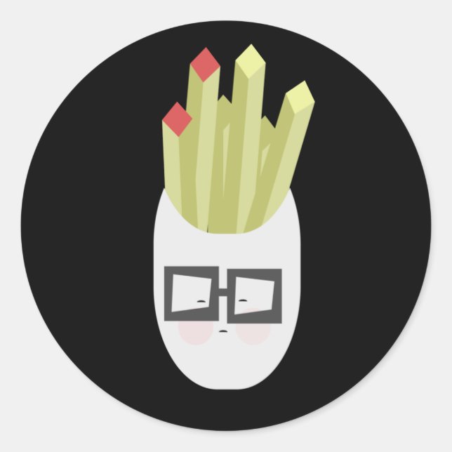 Adesivo Redondo Saco de Cartoon Fries Cute (Frente)