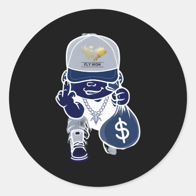 Adesivo Redondo Saco De Dinheiro (Frente)