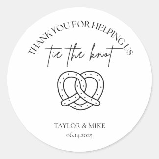 Adesivo Redondo Sacos Personalizados de Pretzel para Casamento