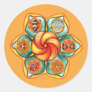 Adesivo Redondo Sacral Chakra Mandala