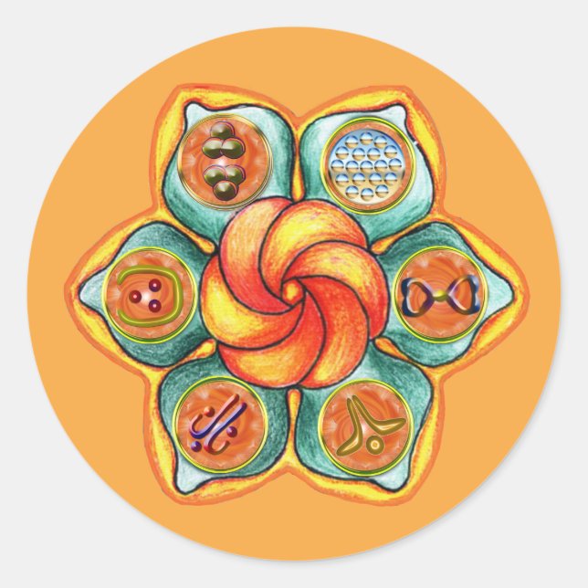 Adesivo Redondo Sacral Chakra Mandala (Frente)