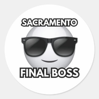 Adesivo Redondo Sacramento California Final Boss Cool Sticker