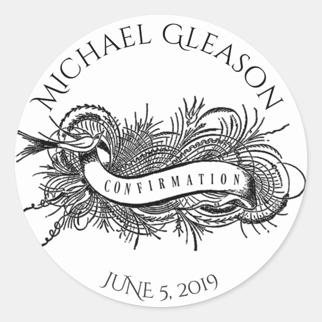 Adesivo Redondo Sacramento Religioso da Confirmação (Frente)