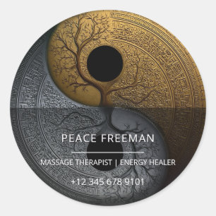 Adesivo Redondo Sacred Balance Símbolo Yin Yang