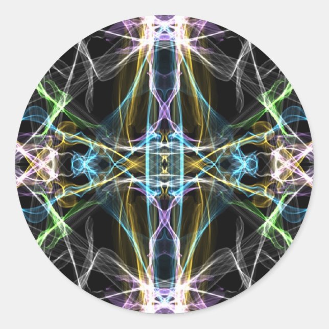 Adesivo Redondo Sacred_Geo_Fractal_2 (Frente)