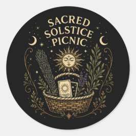 Adesivo Redondo Sacred Solstice Picnic Litha
