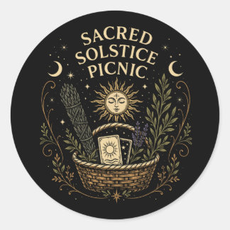 Adesivo Redondo Sacred Solstice Picnic Litha