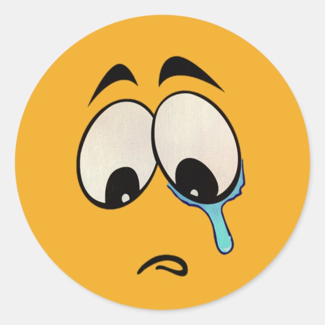 Adesivo Redondo Sad Emoji (Frente)