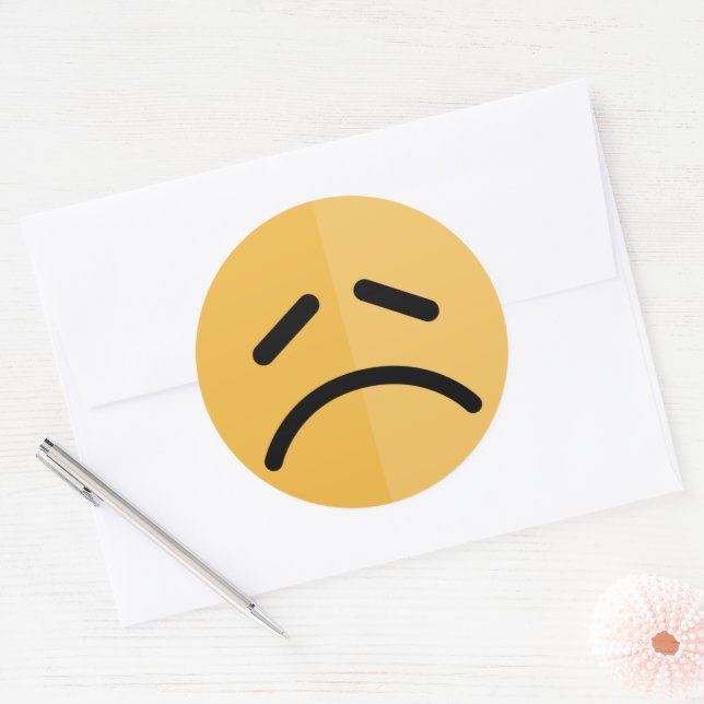 Adesivo Redondo Sad Emoji (Envelope)