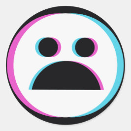 Adesivo Redondo Sad Emoji Black