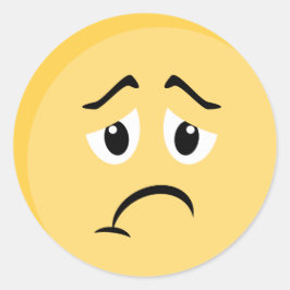 Adesivo Redondo Sad Emoji Sticker