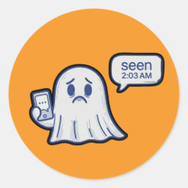 Adesivo Redondo Sad Halloween Ghost Sticker