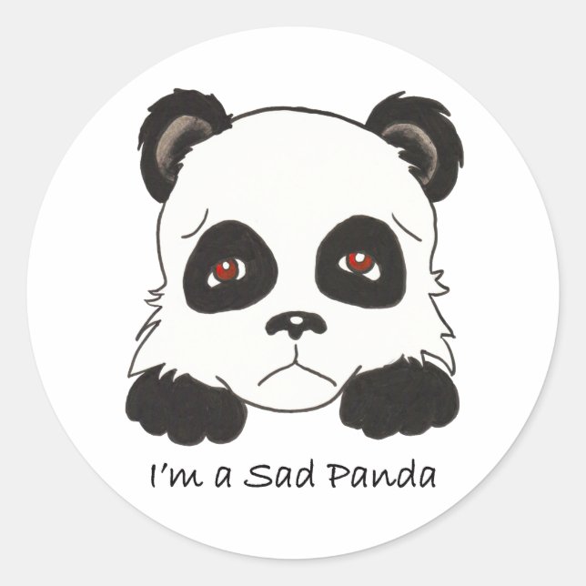 Adesivo Redondo Sad Panda (Frente)