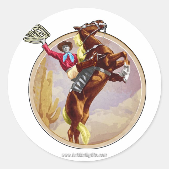 Adesivo Redondo Saddled e Ready... (Frente)