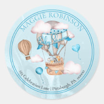 Safari Animais Balões Chá de fraldas Endereço de d