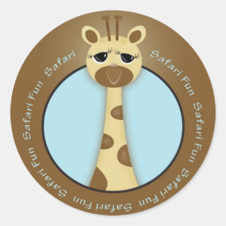 Adesivo Redondo Safari Giraffe Sticker