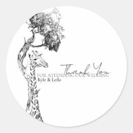 Adesivo Redondo Safari Giraffe Theme Sticker