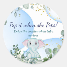 Adesivo Redondo Safari Selva Elefante Cinto Eucalyptus Blue Baby