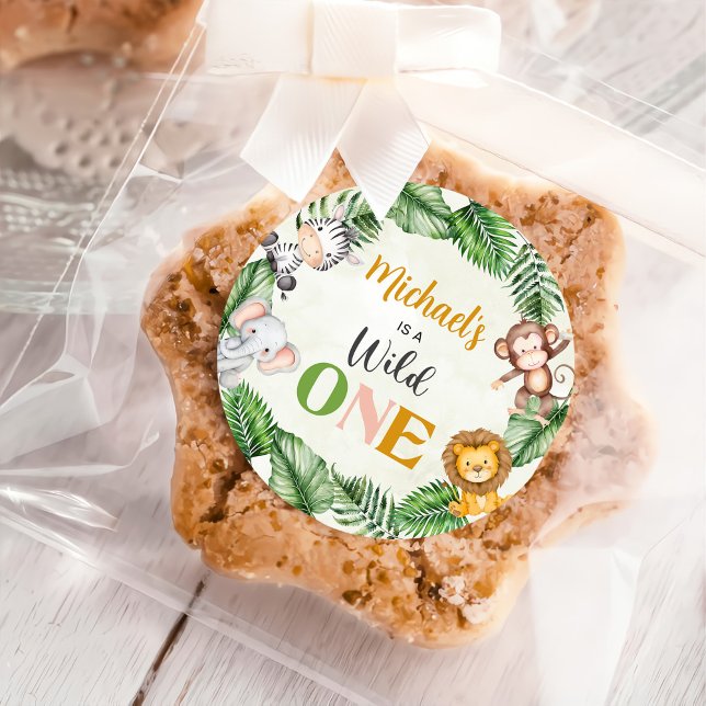 Adesivo Redondo Safari Wild One Birthday (Criador carregado)