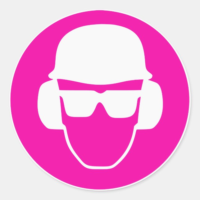 Adesivo Redondo #SafetyGirl marca merchandise (Frente)