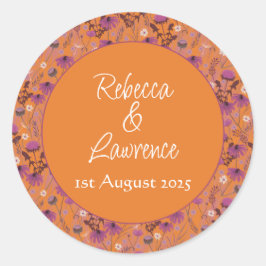 Adesivo Redondo Saffron Sky Wildflower - autocolante redondo