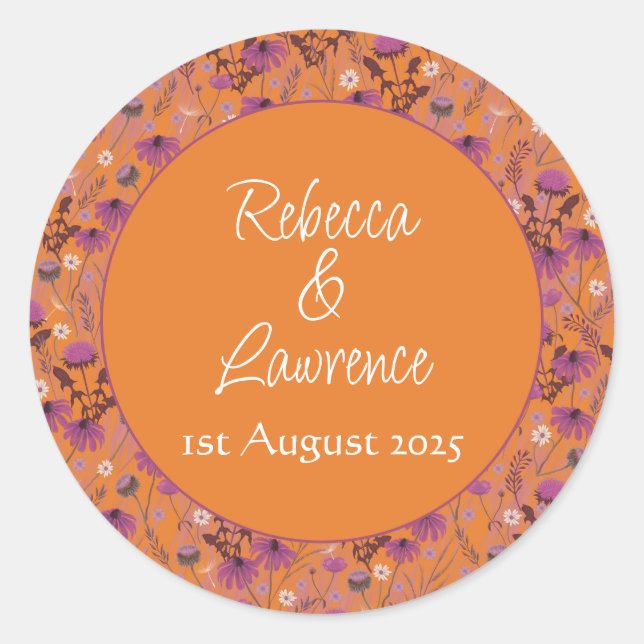 Adesivo Redondo Saffron Sky Wildflower - autocolante redondo (Frente)