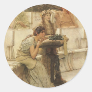 Adesivo Redondo Safona e Alceu por Sir Lawrence Alma Tadema