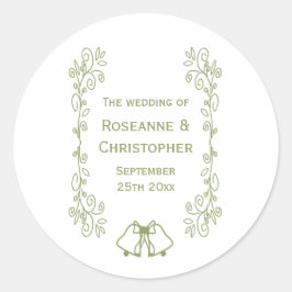 Adesivo Redondo Sage Bells Scrollwork Design