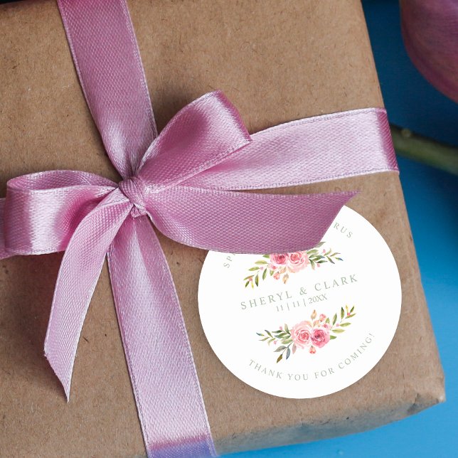 Adesivo Redondo Sage Custom Pink Garland Wreath Sanitizer (Criador carregado)