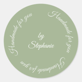 Adesivo Redondo Sage feito à mão para você