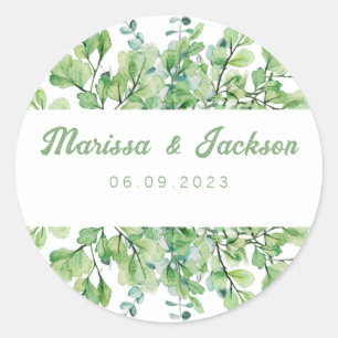 Adesivo Redondo Sage Green deixa selos de envelopes de casamento