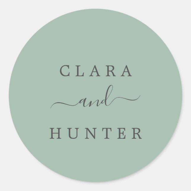 Adesivo Redondo Sage Green e Charcarbonus Envelope Seals (Frente)