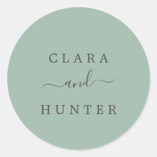 Adesivo Redondo Sage Green e Charcarbonus Envelope Seals