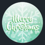 Adesivo Redondo Sage Green e White Christmas Snowflake<br><div class="desc">Sage Green e White Christmas Snowflake adeskers.</div>