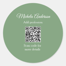 Adesivo Redondo Sage green hair stylist adicionar nome ao site de 