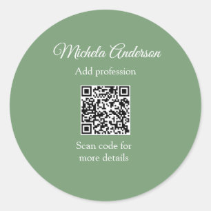 Adesivo Redondo Sage green hair stylist adicionar nome ao site de