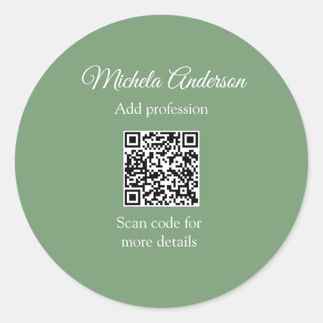 Adesivo Redondo Sage green hair stylist adicionar nome ao site de  (Frente)