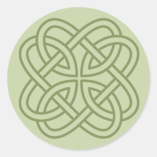 Adesivo Redondo Sage Green Irish Celtic Love Knot Envelope Seals