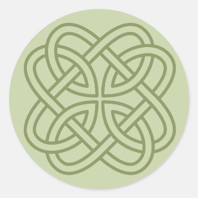 Adesivo Redondo Sage Green Irish Celtic Love Knot Envelope Seals (Frente)